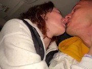Blowjob in motion: guy fucks 18 year old in the back seat of the car 2/16