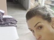 people ring the doorbell and I interrupt his blowjob 16/16