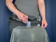 Huge cumshot into a shotglass 3/16