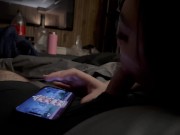 Free Use GF Sucks Me While Playing Phone Game 1/16