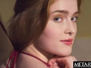 Stunning redhead beauty gets naked and masturbates by the fire 6/16