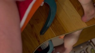 Bisexual guy edges cock! 2 min orgasm multicum mirror