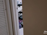 Step Mom caught Step Son jerking off and helps to cum quick on her pussy while her Husband is home 1/16