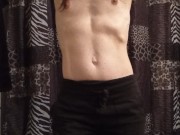 Cute goth girl stripping
