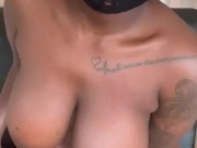 Incredible!Ebony Slut COWGIRL Riding BBC Hard BOUNCING HER BIG NATURAL TITS!