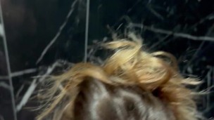 he comes to give me a facial cumshot in the hotel shower