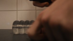Fucking and cumming inside a see-through fleshlight