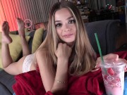 Molly Little Jerks Off Mr. POV and his roommate in this Point-of-View Hand Job Video 