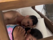 Playing with my young stepbrother, he loves to suck his stepsister's tits and I suck his cock. 3/16