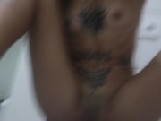 Secret fingering and masturbating with a native dildo while sugar daddy takes a shower 4/16