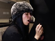 Luxurious Latina Mistress Milks BWC in her kitchen - seductive dirty talking handjob w/ big cumshot 13/16