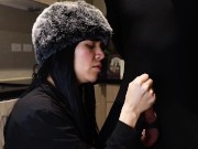 Luxurious Latina Mistress Milks BWC in her kitchen - seductive dirty talking handjob w/ big cumshot 14/16