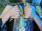 Chun Li from Street Fighter with her perfect natural body masturbates to get a wild orgasm 3/16