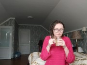 mommy drinking her morning coffee with milk 1/16