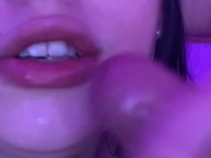 Girl with no gag reflex sloppy BJ