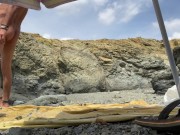 SEX ON THE BEACH -  MASTURBATING PUSSY AND BLOWJOB IN PUBLIC !!!! ( with LITTLE BLONDE  ) 16/16