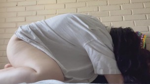 I'm going to rub my pussy and have an orgasm in her huge asshole