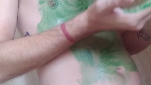 Paint my body like the grinch, a big Black cock discover.