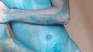 Body paint blue like the avatar