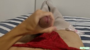 Sissy Loves Cumming In His Mom Red Underwear
