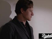 Diabolic - Hot Brunette Milf Cucks , Sucks And Fucks In Front Of Her Husband 15/16