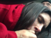 Sarina Luv sucks dick in the car on the way to fuck her is 100% throat GOAT