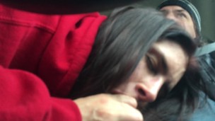 Sarina Luv sucks dick in the car on the way to fuck her is 100% throat GOAT
