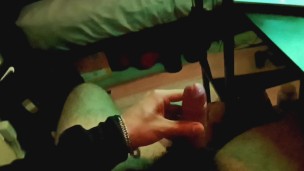 Hairy Man Masturbating and Tasting Cum