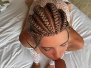 hot blonde with braids loves to fuck in all poses! cum on her big tits (pov) | Anastangel 3/16