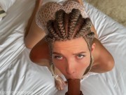 hot blonde with braids loves to fuck in all poses! cum on her big tits (pov) | Anastangel 4/16