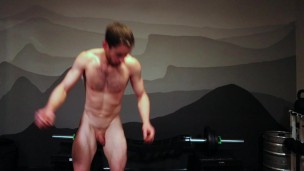 74" cumshot after full naked workout (Jay Stroke)