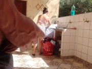 I caught my stepdaughter doing laundry in shorts, I got horny and like her super luscious pussy 1/16
