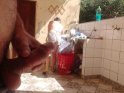 I caught my stepdaughter doing laundry in shorts, I got horny and like her super luscious pussy 4/16