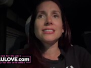 Babe sharing candid daily life updates and behind porn scenes adventures while riding in an RV on busy highway - Lelu Love 8/16