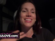 Babe sharing candid daily life updates and behind porn scenes adventures while riding in an RV on busy highway - Lelu Love 9/16