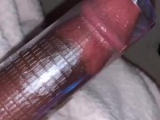 Milking my dick with my pump