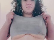 BBW titty tease and drop