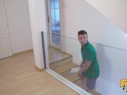 FakeHostel - super Sexy 18 teen with tight wet shaved pussy and little tits fucks lucky young guy in her dorm 1/16