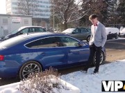 VIP4K. Wife gets her hairy vagina licked and penetrates in the WC 7/16