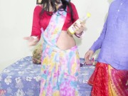 Young Bahu Priya Pissed on the Bed During Hard Fucking and Failed Anal in Hindi Audio 1/16