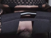 I use the chair to enjoy on his face. Want his tongue in my pussy