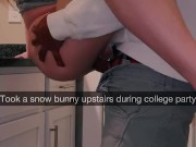 Local Slut Fucked at College Party | Doggy style railing | Cream pies | Cum in Pussy | On Snapchat. 1/16