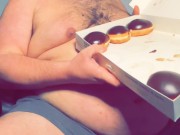 Stoned Krispy Kreme Belly Stuffing! Feedee 14/16