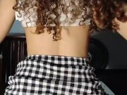 Petite Hot Latina Reverse Cowgirl through skirt 10/16