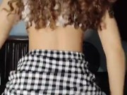 Petite Hot Latina Reverse Cowgirl through skirt 11/16