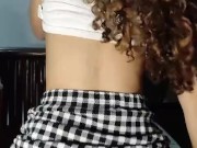 Petite Hot Latina Reverse Cowgirl through skirt 12/16
