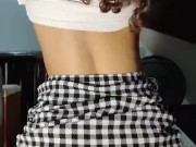 Petite Hot Latina Reverse Cowgirl through skirt 3/16