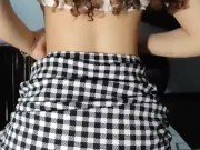 Petite Hot Latina Reverse Cowgirl through skirt 8/16