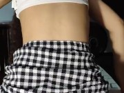 Petite Hot Latina Reverse Cowgirl through skirt 9/16