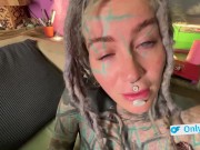 Crempie my Cunt - Tattoo girl gets a big load 2/16